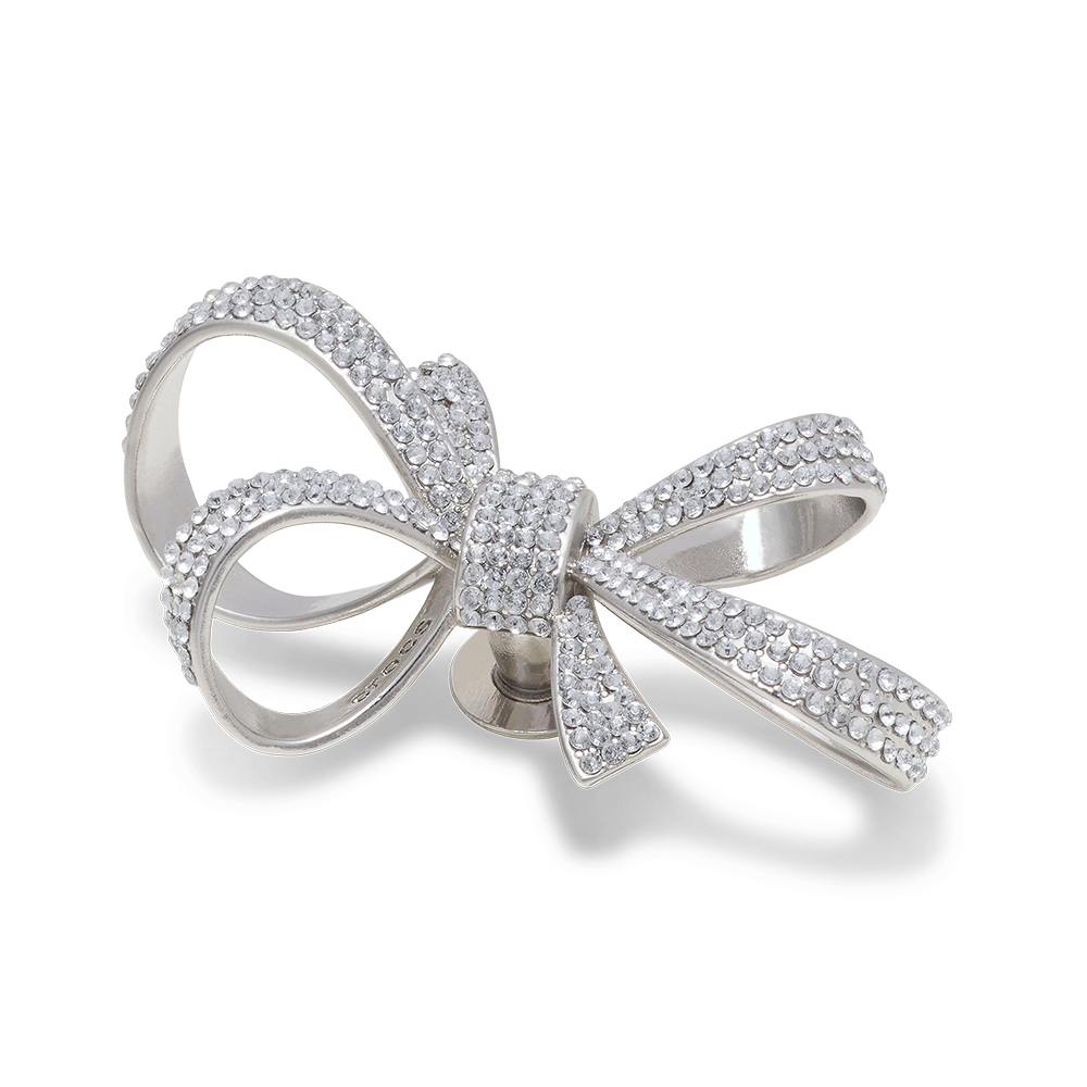 Silver Gem Bow Charm